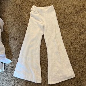 Forever 21 fuzzy white flare pants